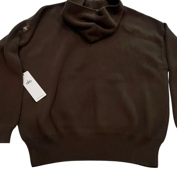 ALO YOGA | Mens | Scholar | Hooded Sweater | Espresso | Large | NWT - Picture 7 of 10